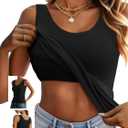 Ninee Camisole Tops for Women with Built in Bra Adjustable Strap Tank Top Casual Basic Cami Tanks, Size: X-Large