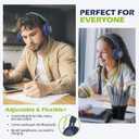 AILIHEN C8 Headphones Wired, On-Ear Headphones with Microphone and Volume Control, Corded 3.5mm Headset for Boys Girl School Smartphones Chromebook Laptop Computer Tablets Airplane Travel (Blue Green)