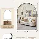 30"x36" Arched Bathroom Mirror, Black Aluminum Frame Vanity Mirror