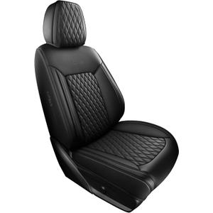 Front Car Seat Covers 1PC,Universal Fit Luxury Thick Nappa Leather Automotive 3D Design Waterproof Car Seat Protector Cushion,Car Accessories for Men Women,Style1 Black
