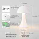 Cordless Table Lamp, Portable LED Desk Lamps, 1800mAh Battery Operated, 3 Color Stepless Dimming Up, for Restaurant, Bedroom, Outdoor Camping, Coffee Shop, Night Light, Rechargeable (White)