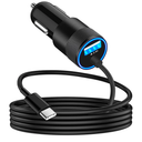 Apple MFi Certified】iPhone 17 Car Charger, Caiinei 4.8A USB Car Power Cigarette Lighter Adapter USB-C Carplay Fast Charger + 6FT Type-C Cord for iPhone 17/17 Air/17 Pro Max/16/15/Galaxy S25/S24/Pixe