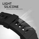 Adjustable Whoop Band Compatible with WHOOP 4.0, WHOOP 5.0 and Whoop 3.0, Soft and Durability Silicone Waterproof Whoop Strap for Enhanced Performance