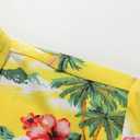 SSLR Pack Hawaiian Shirt for Men Flamingo Short Sleeve Casual Button Down Shirts Summer Beach Shirt (Yellow, L)