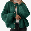 Saodimallsu Womens Oversized Cardigans Button Up Long Lantern Sleeve Chunky Knit Casual Soft Fall Sweater Coats