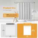 BTTN 84 Inch Wide Shower Curtain - W84xH72 Inch Linen Boho Farmhouse Fabric Shower Curtain Set with 14 Plastic Hooks, Large Country Thick Water-Resistant Cloth Bath Curtains for Bathroom - Grey/Gray