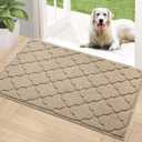 Timo Indoor Doormat, Front Door Mat 36"x59" Absorbent Rubber Backing Non Slip Door Mats, Machine Washable Resist Dirt Low Profile Rugs for Entryway, Front Door Rugs Indoor for Muddy Wet Shoes, Beige