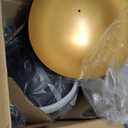 Industrial Pendant Lighting for Kitchen Island, 16 Inch Black and Gold Metal Dome Pendant Light Fixtures, Hemispherical Hanging Ceiling Light E26 Base for Reading Dining Room Foyer Cafe, 2 Pack