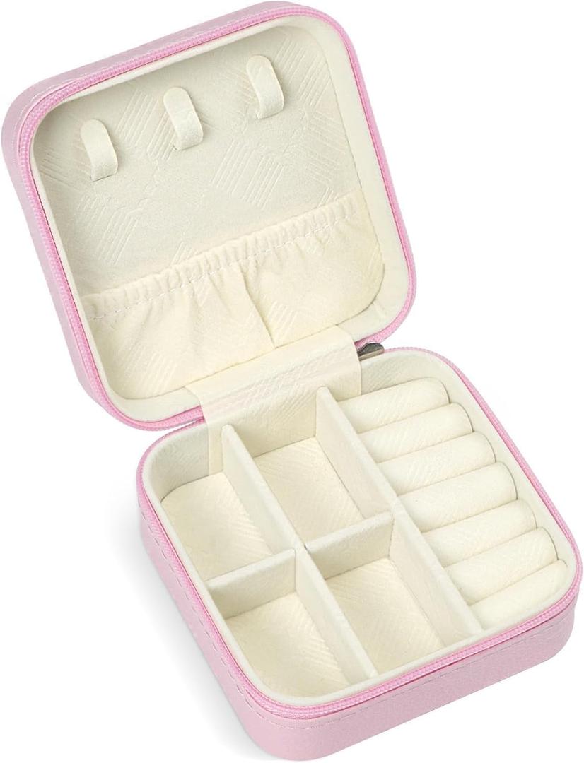 Travel Jewelry Case, Travel Jewelry Box, Mini Jewelry Travel Case, Jewelry Organizer Case, Portable Small Jewelry Organizer Storage Boxes - Best Gift for Women Girls