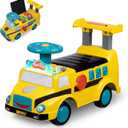 Play-Doh Activity School Bus - Push and Ride On Toy Car for Kids Up to 44 Lbs, Lights and Sounds. Includes Shape and Number Cutters, Play Doh Set, Kids Ride On Toy, Push Car for Girls and Boys