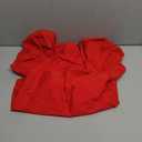 Saodimallsu Womens One Piece Swimsuit Short Puff Sleeve Square Neck Sexy Backless Tummy Control Bathing Suit (Red, XL)