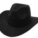 Western Cowboy Hat for Men Women - Wide Brim Cowgirl Fedora Hats , M