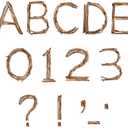 Geyoga 200 Pcs Large 6'' Bulletin Board Letters Font Letter and Punctuation Cutout Combo Set Big Classroom Alphabet Cutout for Bulletin Board Display School Chalkboard Wall Decor (Twigs,Brown)
