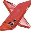 Magnetic Shockproof for iPhone 17 Pro Case,Upgrade[Camera Protection][Compatible with Magsafe][Non-Slip][Mil-Grade Protection]Slim Anti-Yellow Translucent Matte Phone Case for iPhone 17 Pro,Red