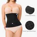 Nebility 2 Pack Waist Trainer for Women Shapewear Tummy Control Faja Body Shaper Waist Cincher Girdles Corset Shapewear (Black & Beige 2 Pack, Large)