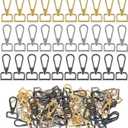 30 Pcs Metal D Ring Swivel Lobster Claw Clasp Hooks,Purse Hardware for Bag Making,Swivel Snap Hooks Strap Hardware Push Gate Clips for DIY Crafts Keychain Purse Handbag Making (Multicolor,3/4 Inch)