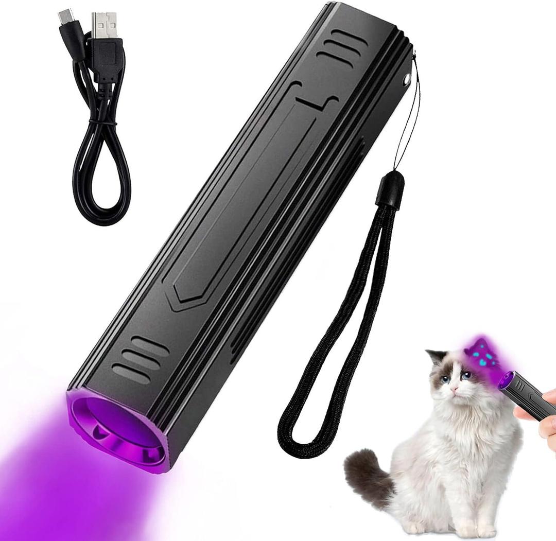 Wood's UV Lamp, Portable 365nm Pet Cat Dog UV Black light Flashlight Cat Ringworm Detector, Doctor Pet Urine Detector for Analyzing Skin Dog Cat Care Bed Bug Inspection