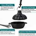 Cast Iron Garlic Roaster with Handle, Smoker Roaster, Garlic Cooker, Cast Iron Baker, Mini Roasting Pot, Potato Baker, Mini Cocotte, Used in the Kitchen Oven or Outdoors on a BBQ Grill Stove