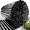 40FT x 8IN Flexible Corrugated Metal Garden Edging Roll, Rust Resistant Galvanized Steel Landscape Border, Flexible Lawn Edging for Flower Beds, Pathways & Outdoor Landscaping (Black)
