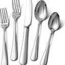 Silverware Set, 30-Piece Flatware Set for 6 Include Forks Spoons Knives Stainless Steel Utensil Set, Mirror Polished Dishwasher Safe Tableware Cutlery Set for Home, Restaurant, Party, Wedding