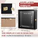 Silipull 15'' Baseball Base Display Case Cabinet 16.5" W x 16.5" H Wall Mount Wooden Box Holder W/98% UV Acrylic Door Lockable Storage Display Box for Collection