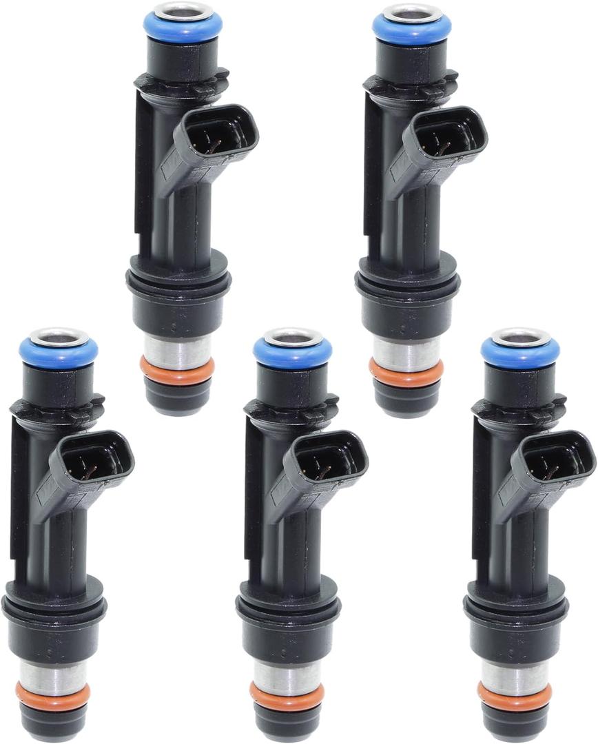 Fuel Injector Fit for Isuzu Ascender GMC Canyon Envoy Chevy Colorado Trailblazer Buick Rainier H3 Saab 2004-2007 Replace 12589465 Black 5PCS