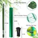 Plastic Fencing Temporary Fence,Snow Fence 4x100 with Stakes,Garden Fencings Plastic with Poles,Reusable Safety Fences,Construction Fences,Garden Fencings Roll for Pool,Lawn,Deer