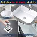 Bathroom Sink Drain Strainer, Pop Up Sink Drain Filter with Removable Stainless Steel Filter Basket Hair Catcher, Sink Drain Strainer, for Us Bathroom Sink Stopper Replacement
