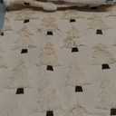 Christmas Tbale Runner 13x72 Inch Soft Plush Faux Fur Jacquard Beige Christmas Tree Table Runner, Seasonal Autumn Kitchen Dining Table Decoration for Home Party Decor ZR001A72