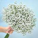 Artflower Babys Breath Artificial Flowers, 12Pcs Baby Breath Flowers Artificial Bulk, Fake White Gypsophila Babies Breath Real Touch Flowers for Wedding Bouquet Floral Arrangement Party Home Decor