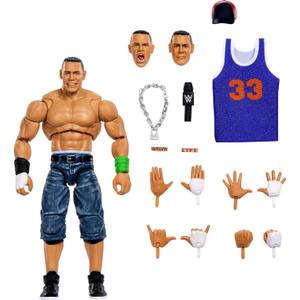 Mattel WWE Ultimate Edition John Cena 6-inch Action Figure & Accessories Set, 10+ Pieces Include Swappable Heads & Hands