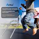 Heavy Duty Trampoline Stakes Anchors High Wind U Type Sharped Ends Safety Ground Anchors Galvanized Steel 11.8 inch for Soccer Goals,Tents and Garden Decorations (Silver)