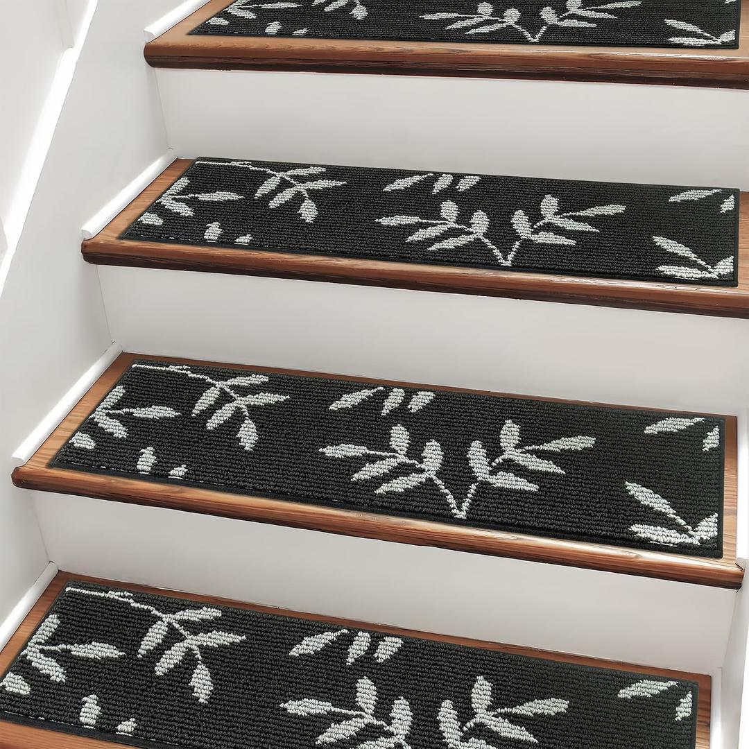 Carpet Stair Treads, Non-Slip Stair Treads for Wooden Steps Indoor, 15PC-8"x30"