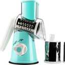 Round Mandoline Drum Slicer Rotary Cheese Grater Veggie Slicer Vegetable Carrot Shredder Nut Chopper Blue