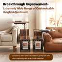 360° Swivel Lift Top Side Tables with Storage and Charging Station