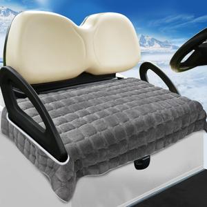 YOKYHOM Golf Cart Seat Covers for Cool or Cold Weather, Thickened Golf Cart Seat Towel Blanket, Plush Surface, Keep Warm, Suits EZGO, Yamaha, Club Car and More 2-Seat Cart, 50"x 27.5", Dark Gray