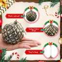 12 Pcs Vintage Neutral Textured Christmas Ball Ornaments 3.15 Inch Large Earth Tone Rustic Brown Bulb Ornaments Antique Shatterproof Distressed Farmhouse Modern Christmas Decor for Xmas Tree