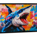 Shark Wall Decor, Framed Artwork for Living Room Bedroom Kitchen Bathroom Office Dining Room, 36"x 24"