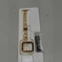 Slim Watch Band Compatible with Apple Watch 41mm 45mm 42mm 44mm 40mm 38mm Metal Stainless Steel Watchband Suitable for iWatch 11/10/9/8/7/6/5/4/3/2/1/SE Series Women Luxury Strap (Gold)