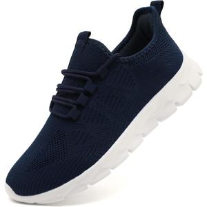 Womens Tennis Running Shoes Walking Comfortable Slip On Breathable Non Slip Athletic Gym Workout Cross Training Fashion Sneakers,Blue Women Size 8
