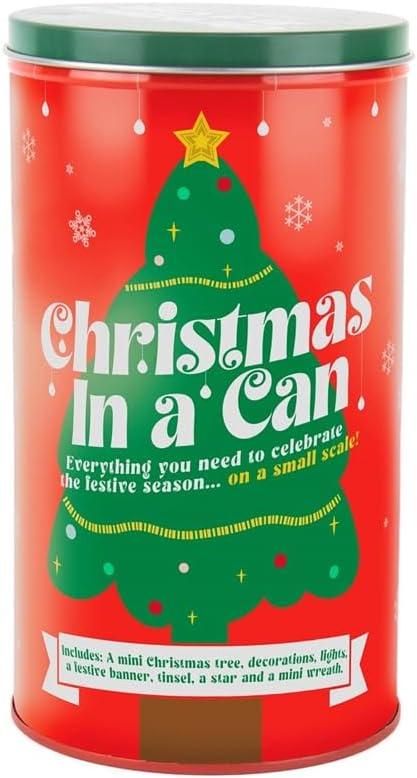 Gift Republic Christmas in a Can Mini Tree, Minature, Red