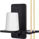 Geelin Wall Mounted Cone Chalk Holder, Wood Pool Hand Chalk Holder with 5 Cue Grooves, Billiards Pool Table Accessories, Billiard Room & Bar(Black,Classic Style)