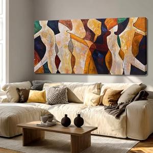 Hue7Art Modern Abstract Canvas Wall Art Colorful Contemporary Figurative Painting Minimalist Poster for Living Room Bedroom Office Above Sofa Wall Decor 29x58 Inch