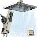 MakeFit Filtered Rain Shower Head with Handheld Combo High Pressure 12'' Rainfall Shower Heads & Hidden Detachable Wand Dual Showerhead Water Softener for Hard Water Easy Filter Replacement