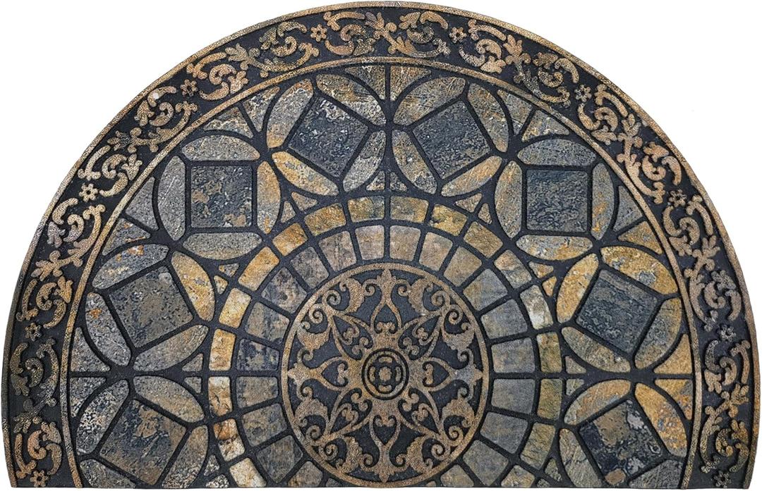 CHICHIC Entrance Door Mat Large 24 x 36 Inch Entry Way Doormat Front Door Rugs Outdoors Heavy Duty Welcome Mat Non Slip Rubber Back Low Profile for Garage, Patio, High Traffic Area, Grey