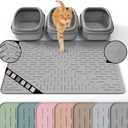 OHMO Cat Litter Mat XXL Trapping Mat Premium Silicone Rubber 37.5x25.2 Grey, Waterproof and BPA Free Kitty Litter Box Mat, Easy to Clean and Keeps The Floor Tidy