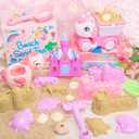 Tagitary Beach Toy Unicorn Sand Toys for Kids,Sand Castle Toys for Beach with Mesh Bag,Sand Shovels,Castle Kits,Sifters,Unicorn Watering Can and Truck,Beach Essential Outdoor Toys for Kids
