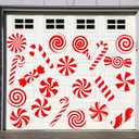 21PCS Christmas Garage Magnets Door Decorations Candy Xmas Car Magnetic Stickers Merry Christmas Door Decor Winter Holiday Large Reflective Gift Box Magnet Decals for Refrigerator Outside
