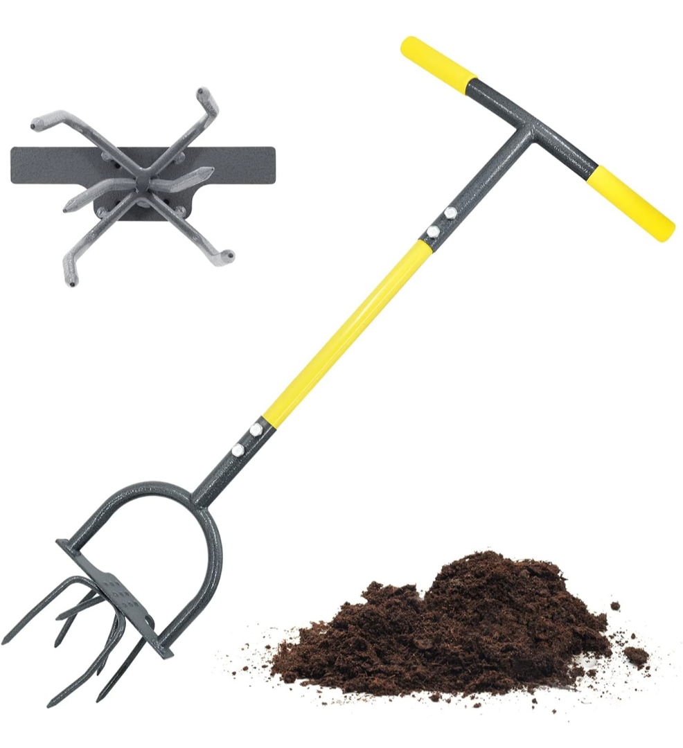 Jardineer Hand Tiller Garden Claw, Garden Twist Tiller Heavy Duty, Manual Soil Tiller for Flower Box and Raised Bed