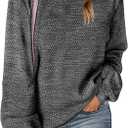 weaters for Women Fall Winter 2026 Oversized Pullover Spring Crew Neck Long Sleeve Heathered Knit Tops